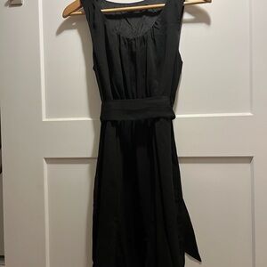 The Limited Black Sleeveless Midi Dress with Waist Sash
